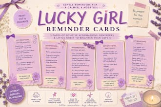 aesthetic affirmation cards, reminders, and wellness templates