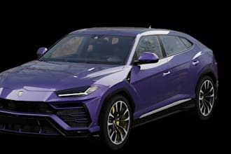 create 3d luxury car,cinematic sport car animation,lamborghini car rigged,render