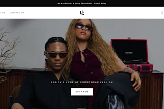 design a shopify clothing website for clothing brand streetwear