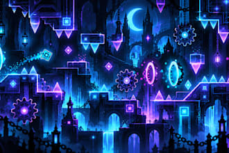 create a synced geometry dash layout and decorate it to feature quality