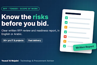 review your rfp or scope of work and give a written readiness report