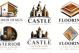 design a professional interior design, castle, flooring logo
