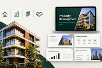 property development pitch deck designer, real estate powerpoint presentation
