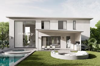 remodel modern apartment exterior, design interior bedroom, dinning cgi render