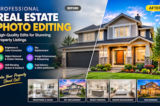 do real estate photo editing service hdr, flambient