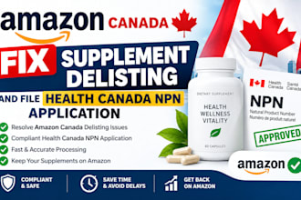 fix amazon canada supplement delisting and file health canada npn application