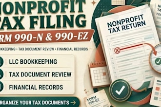 assist with nonprofit tax filing and small business bookkeeping