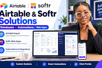 design airtable database airtable automation softr webapp make com ai automation