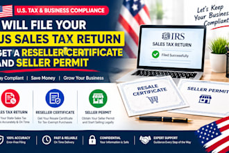 file US sales tax return, get resale certificate, and seller permit
