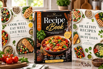 do cookbook cover design, recipe book cover design, kindle ebook cover design