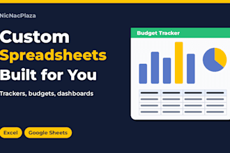build a custom google sheets or excel dashboard, tracker, or budget