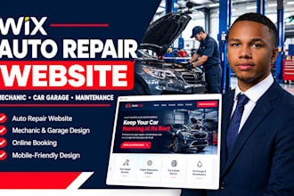 design wix auto repair website mechanic car garage maintenance service website