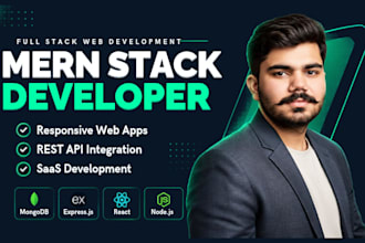 develop mern stack web app as a mern stack developer, full stack developer