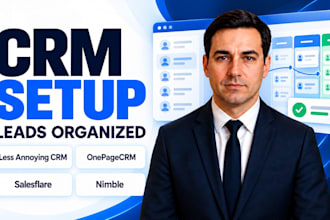 set up less annoying CRM, onepagecrm, salesflare and nimble