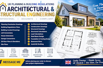 produce UK plans for planning approval and building regs