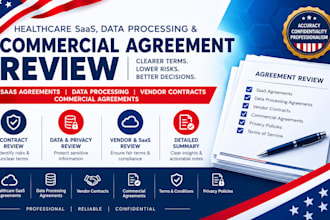 review healthcare saas, data agreement, vendor agreement, commercial agreements