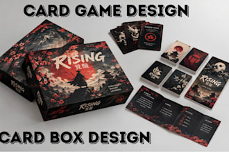 design card game box playing card box trading frame tuck box mockup packaging