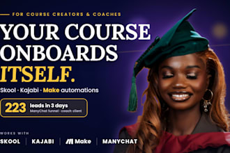 build skool and kajabi automations with make com for course creators