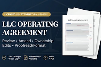 amend and update your existing llc operating agreement professionally