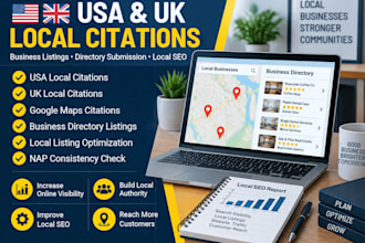 build USA UK local citations and business listings for local SEO
