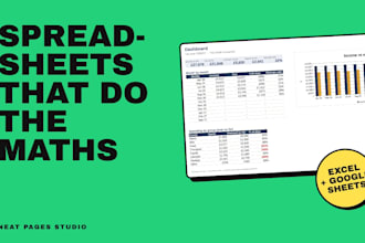 create a custom excel or google sheets tracker, budget or dashboard