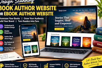 design stunning book author website or ebook author website book trailer