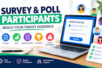 recruit 5000 participants for online surveys, polls, voting and questionnaires