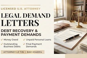 draft a formal legal demand letter for outstanding business debt