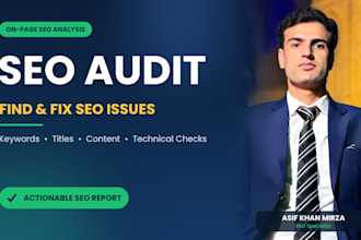 perform an on page SEO audit and keyword analysis