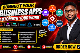 business apps with zapier, make, workato, celigo, mulesoft, boomi