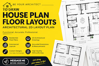 be your architect to draw house plan floor layouts,architectural 2d layout plan