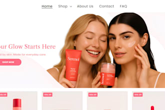 skincare shopify store cosmetics website skin care website beauty website