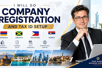 armenia jamaica philippines serbia company registration and tax id setup