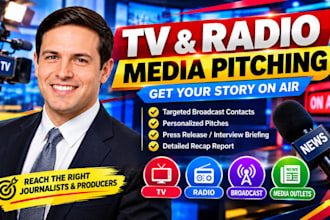 pitch your brand to TV and radio journalists for media coverage