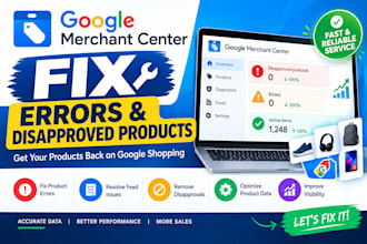 fixed, optimized google merchant center errors and disapproved products