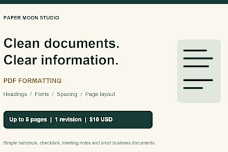 format your text into a clean professional PDF