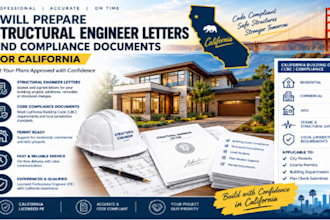 prepare structural engineer letter and compliance documents for california