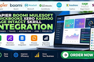 zapier integrations boomi mulesoft quickbooks xero kashoo sage intacct skrill