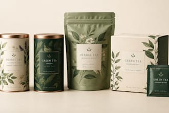 design tea labels, herbal tea pouches, tea boxes and sachet packaging products