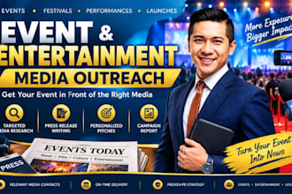 pitch event and entertainment press releases to targeted media outlets