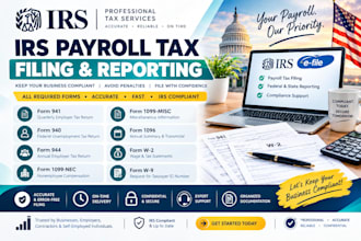 do irs payroll tax filing, form 941, 940, w2, 1099nec, and w3