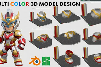 design multicolor 3d print model 3mf file for bambu lab and prusa in 24 hours