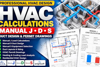do hvac calculations, manual jds, duct design and permit drawings