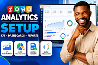 setup zoho analytics, kpi dashboards, reports and data integration