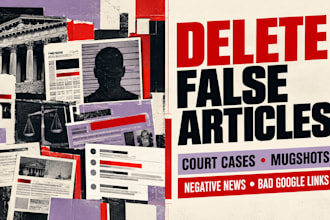 delete false articles, court cases, mugshots, negative news and bad google links