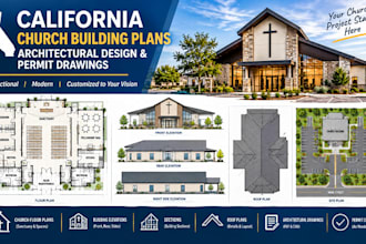 do california church building plans, architectural design and permit drawings