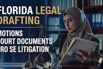 be your florida attorney for legal drafting, motions, and pro se litigation