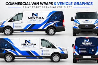 design commercial van wraps, vehicle graphics and print ready branding for fleet