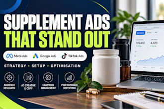 setup peptide marketing meta facebook ads, google ads, supplement ads marketing