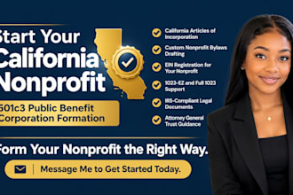 file california public benefit corporation nonprofit 501c3 tax exempt package
